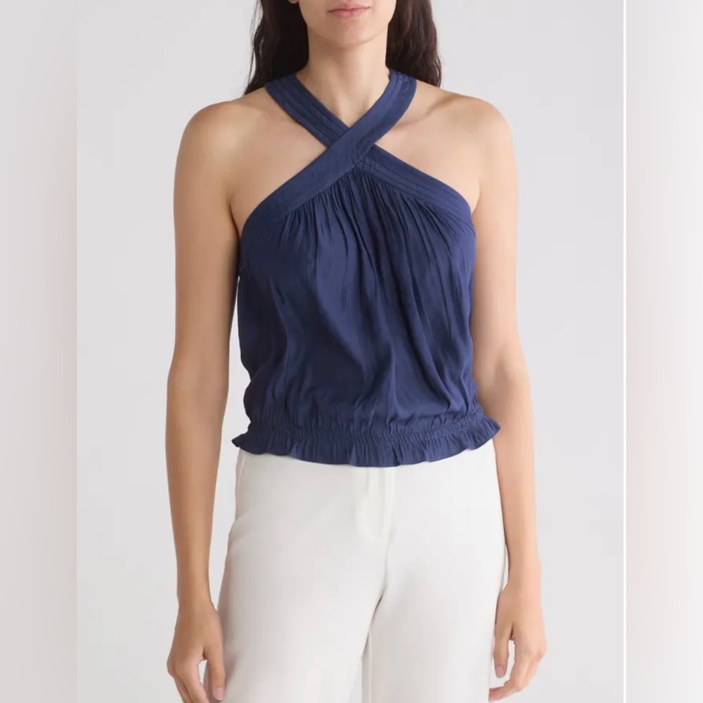 RAMY BROOK NEW YORK Isadora Sleeveless Top Spring Navy size small women summer